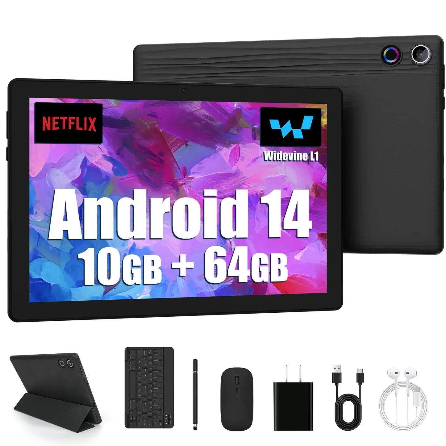 URAO Android Tablet Widevine L1 GMS 5000mAh Stylus Keyboard Case