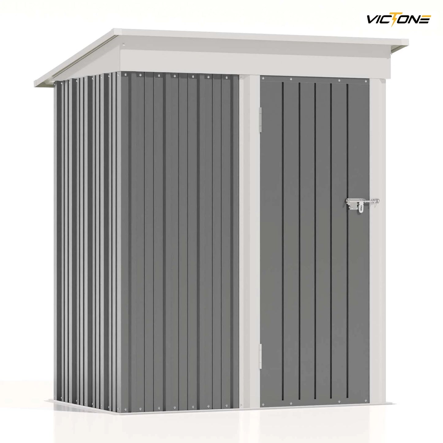 Patiowell 5x3 FT Outdoor Storage Shed, Tool Shed with Sloping Roof and Lockable Door, Metal Shed for Backyard Garden Patio Lawn