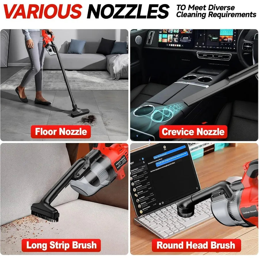 Cordless Vacuum for Milwaukee M18 Battery, Handheld Vacuum Cleaner for Home Pet Hair Car, 5-in-1 Portable Shop Vac with 2 Washab