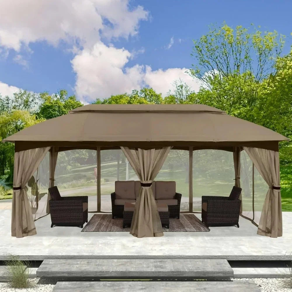 BestsellerBestseller10x20 Outdoor Gazebo - Patio Gazebo with Mosquito Netting, Outdoor Canopies for Shade and Rain for Lawn, Gar