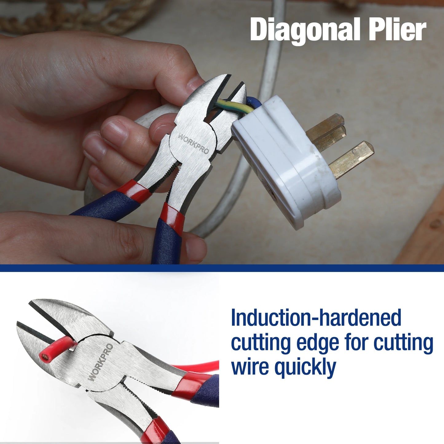 WORKPRO 7-piece Pliers Set with Groove Joint, Long Nose, Slip Joint, Linesman and Diagonal Pliers for DIY