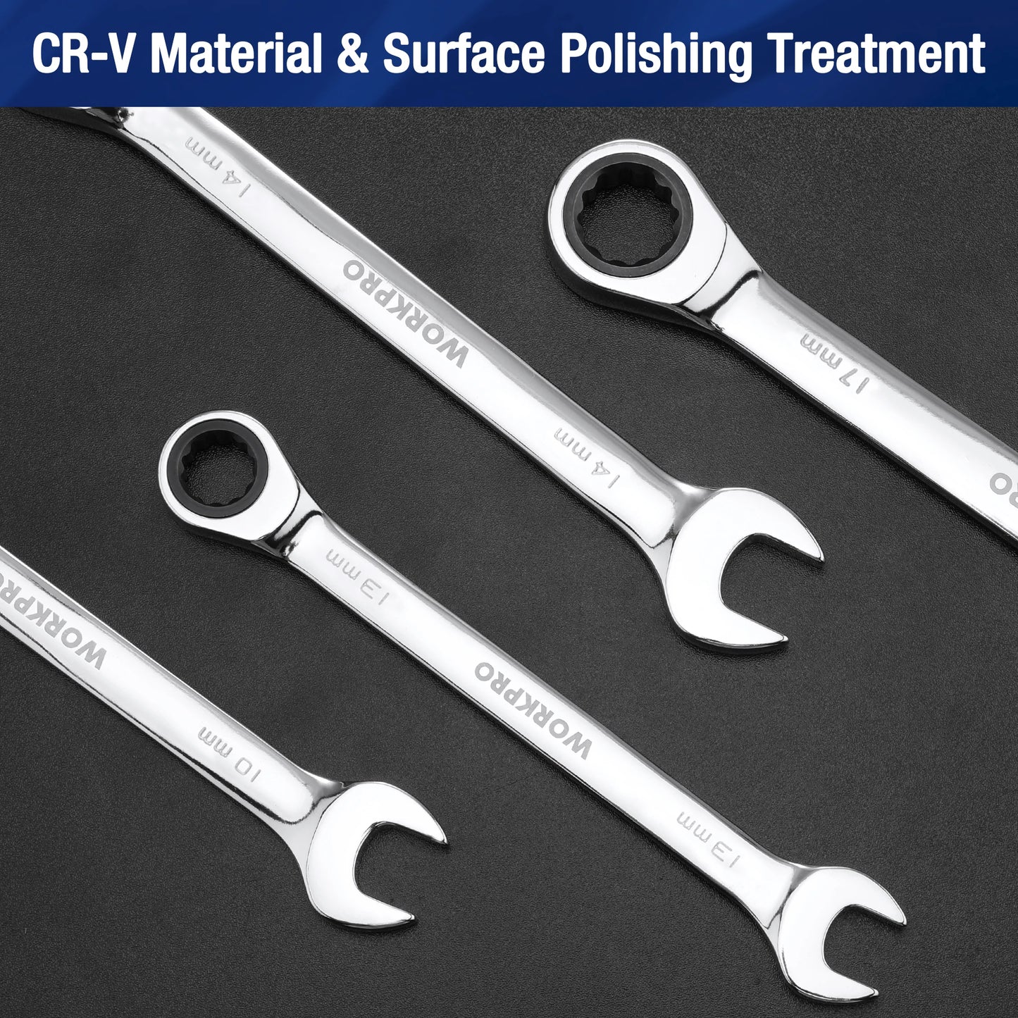 WORKPRO 23pc Ratcheting Wrench Set with Box ,72 Teeth Wrench with Box, Wrench Repair Tool Set