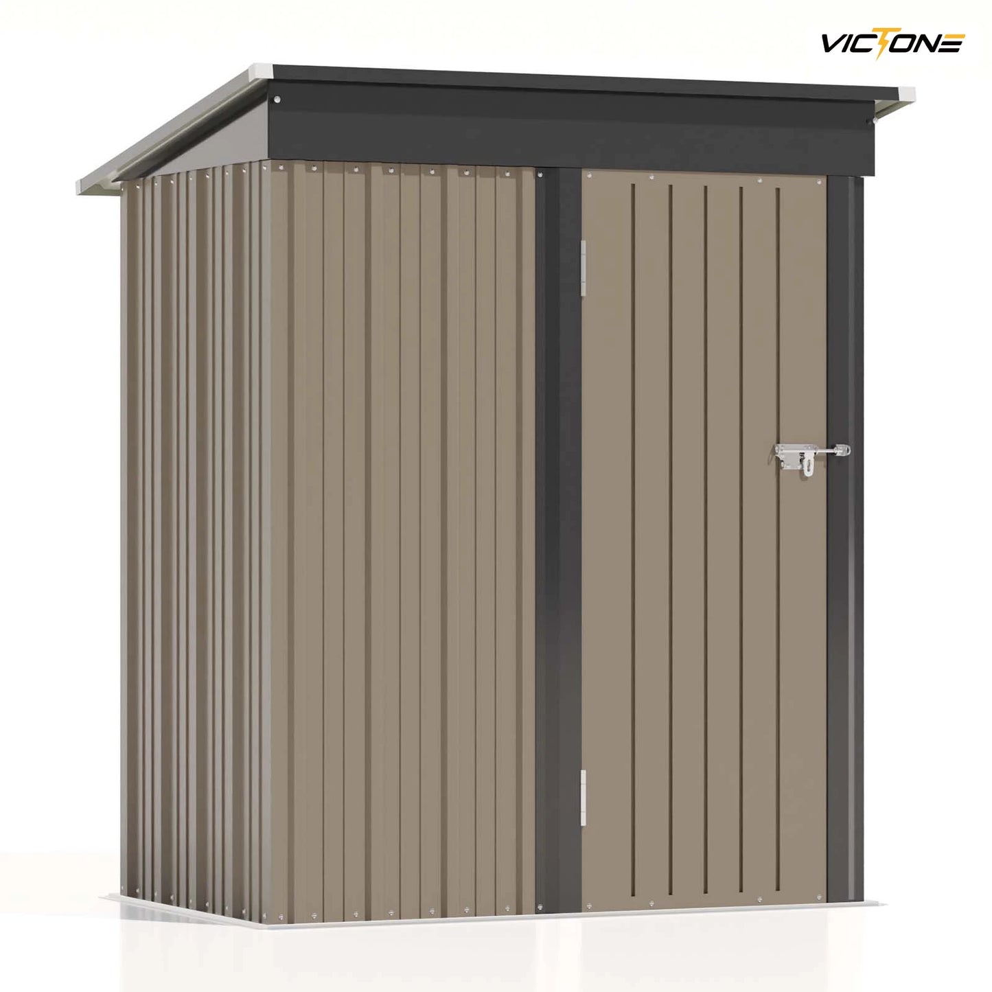 Patiowell 5x3 FT Outdoor Storage Shed, Tool Shed with Sloping Roof and Lockable Door, Metal Shed for Backyard Garden Patio Lawn
