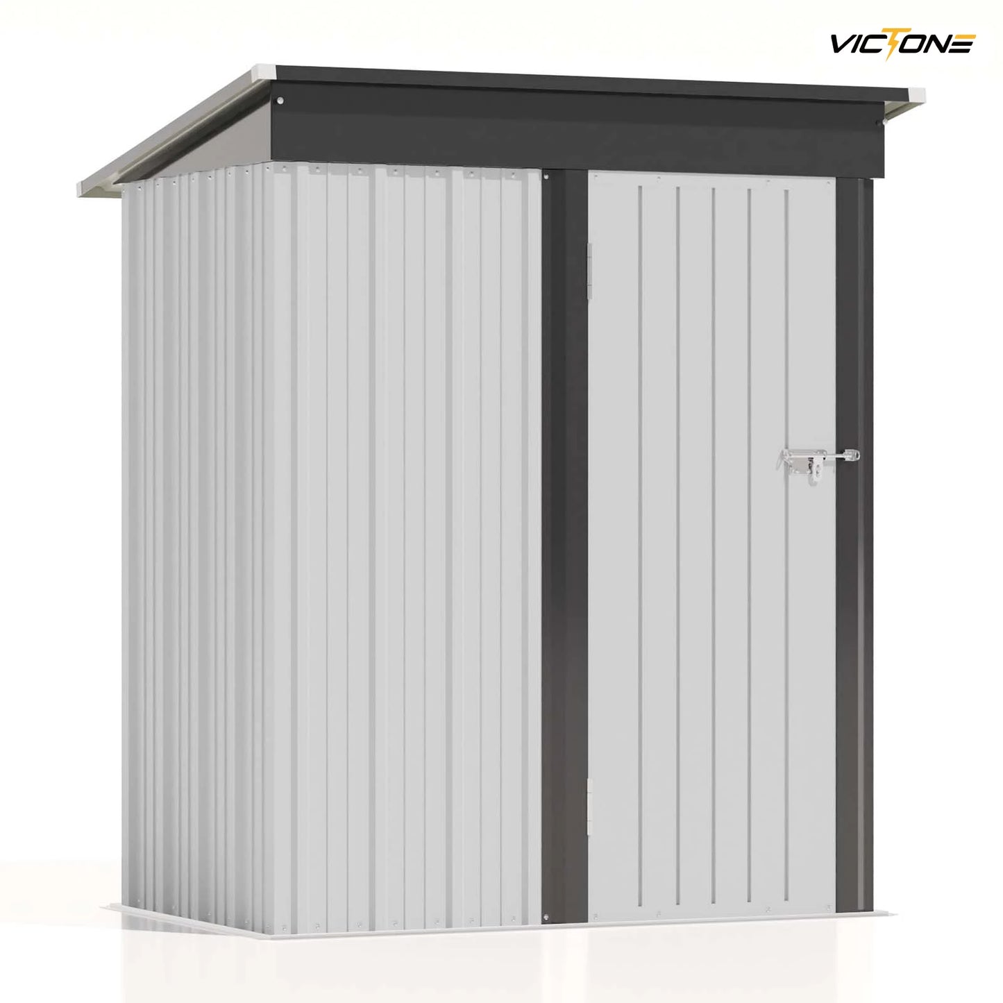 Patiowell 5x3 FT Outdoor Storage Shed, Tool Shed with Sloping Roof and Lockable Door, Metal Shed for Backyard Garden Patio Lawn