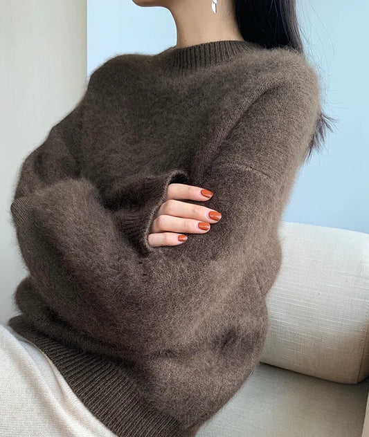 Mink Cashmere Sweater Women's Winter 2025 New Style Loose And Lazy Outside Wear Sweater Pullover JNS008