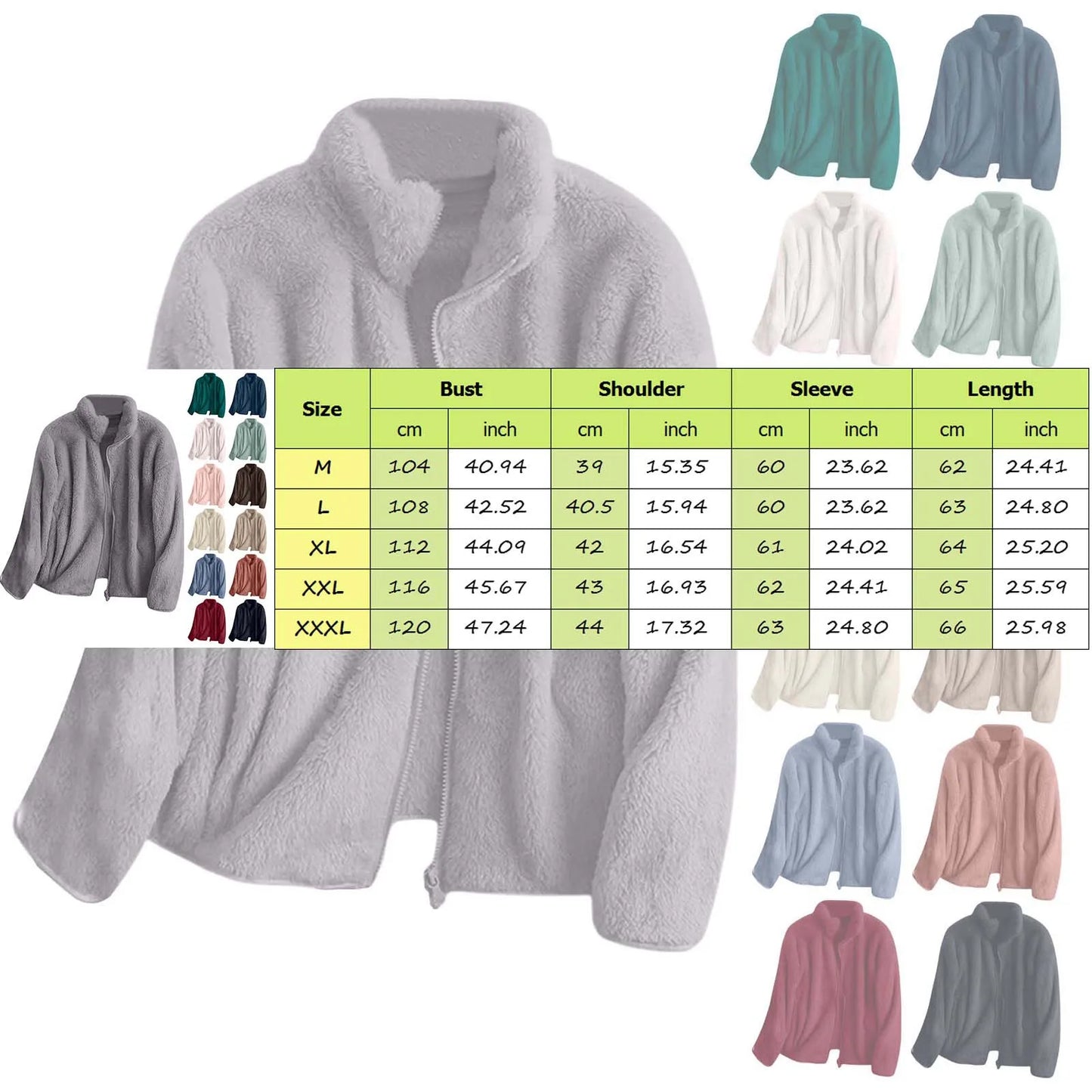 ZOMAXIUJEECN Women Zip Up Fleece Jacket With Pockets