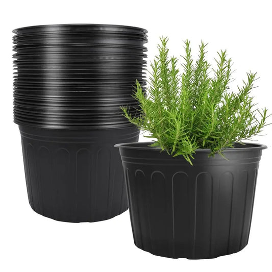 30 Pack 5 Gallon Plastic Nursery Pots,12.8 Inch Thickened Soft Plant Pots with Drainage Holes,Flower Planter Container for Seedl