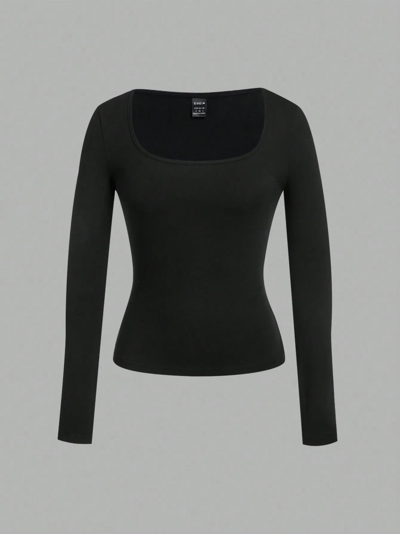 Two-Pack Women's Square Neck Long Sleeve Fitted T-Shirts