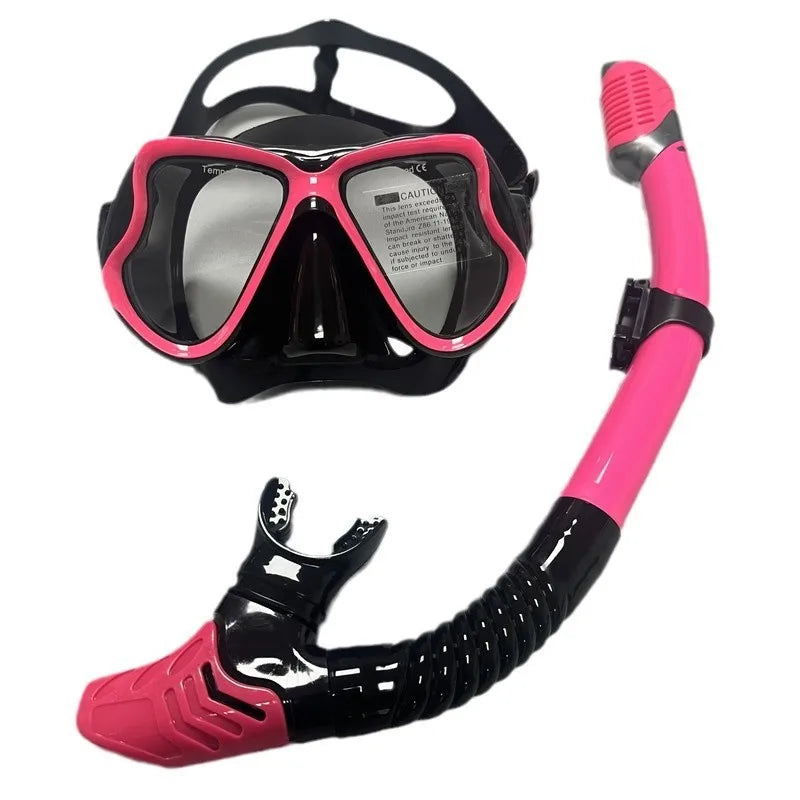 Professional Swimming Waterproof Soft Silicone Glasses Anti-Fog Plating Goggles Full Dry Breathing Tube Diving Mask