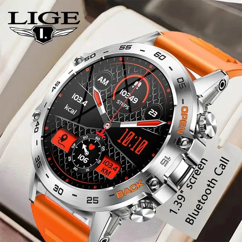LIGE Smart Watch New1.39" Bluetooth Call Men Outdoor Sport Fitness Heart Rate Health Monitoring Smartwatch For Android IOS Phone