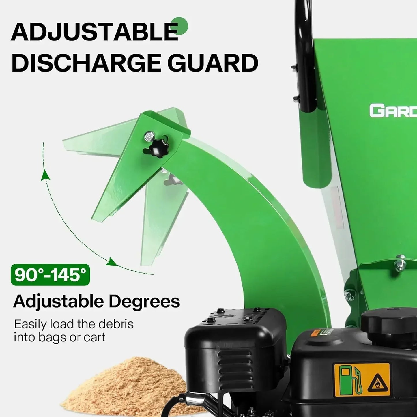 Wood Chipper Shredder, 7HP 212cc Gas Powered Heavy Duty, 3" Max Wood Diameter Capacity. wood chipper  Petrol / Gas