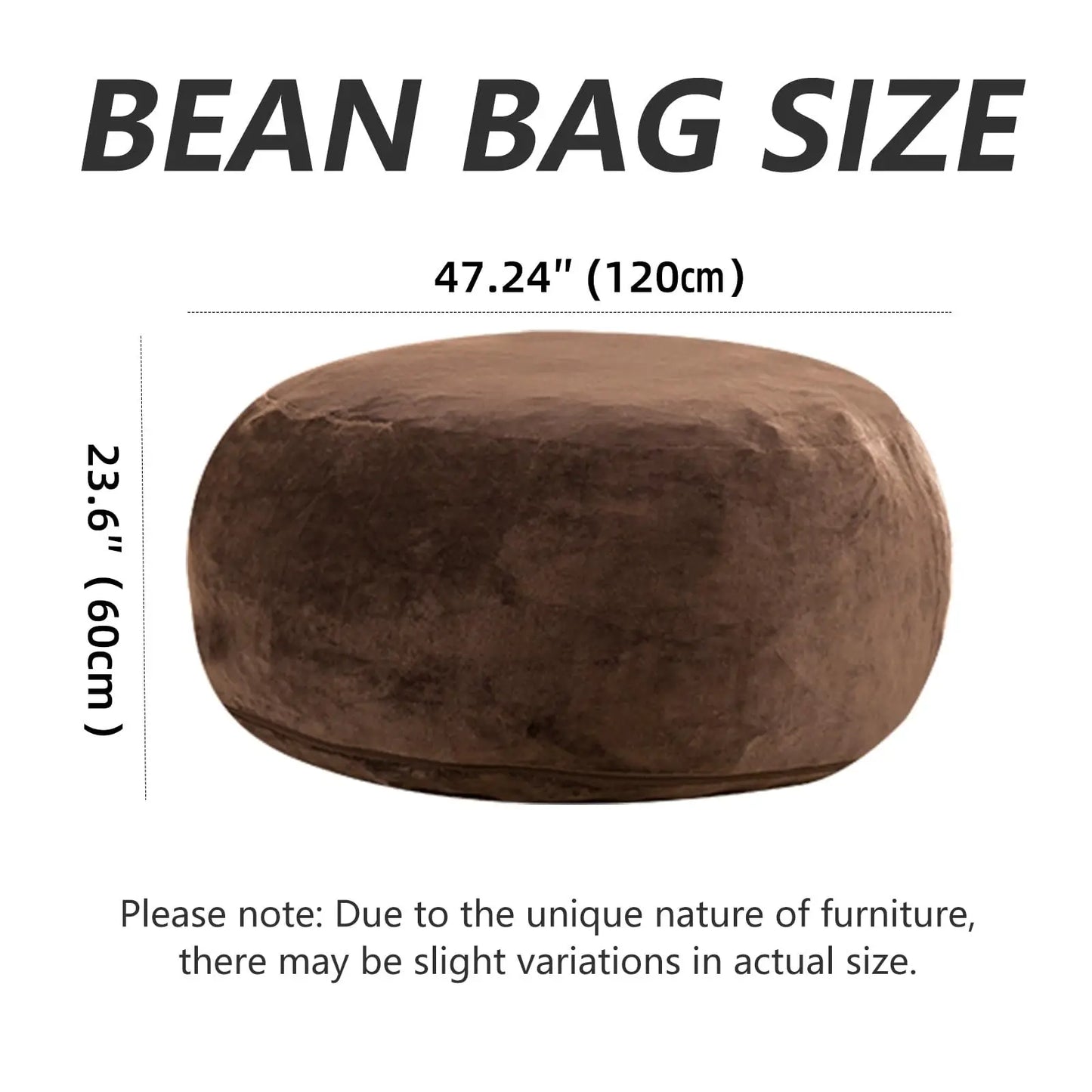 Bean Bag Chair - 5' Giant Memory Foam Lounge Chair with Soft Microfiber Cover – Cozy Furniture for Living Room, Dorm, & Kids' Ro