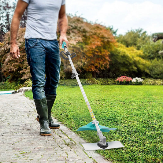 Lawn Trimmer Electric Lawn Mower Garden Grass Cutter Cordless With Wheels, With Armrest, 24 V / 6Ah Lithium Battery, 1300 W Moto