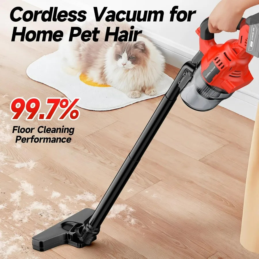 Cordless Vacuum for Milwaukee M18 Battery, Handheld Vacuum Cleaner for Home Pet Hair Car, 5-in-1 Portable Shop Vac with 2 Washab