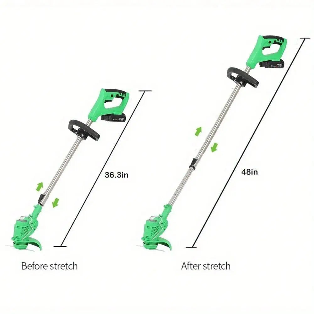Cordless String Trimmer Edger Electric Grass Eater Lawn Edger, 2In1 Lightweight Grass Trimmer For Garden And Yard, Battery Powe