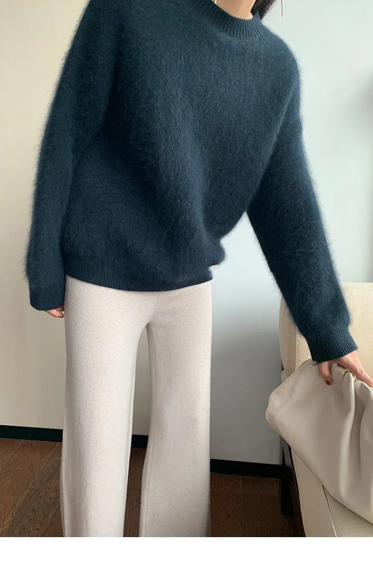 Mink Cashmere Sweater Women's Winter 2025 New Style Loose And Lazy Outside Wear Sweater Pullover JNS008