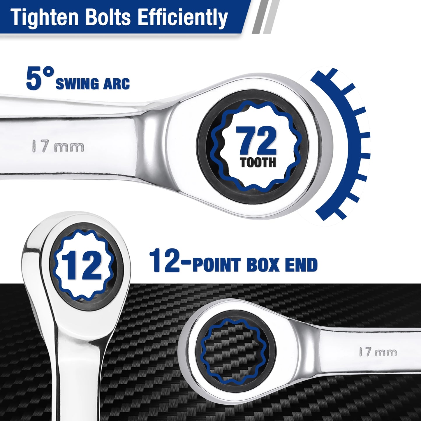 WORKPRO 23pc Ratcheting Wrench Set  with Box ,72 Teeth Wrench with Box, Wrench Repair  Tool Set