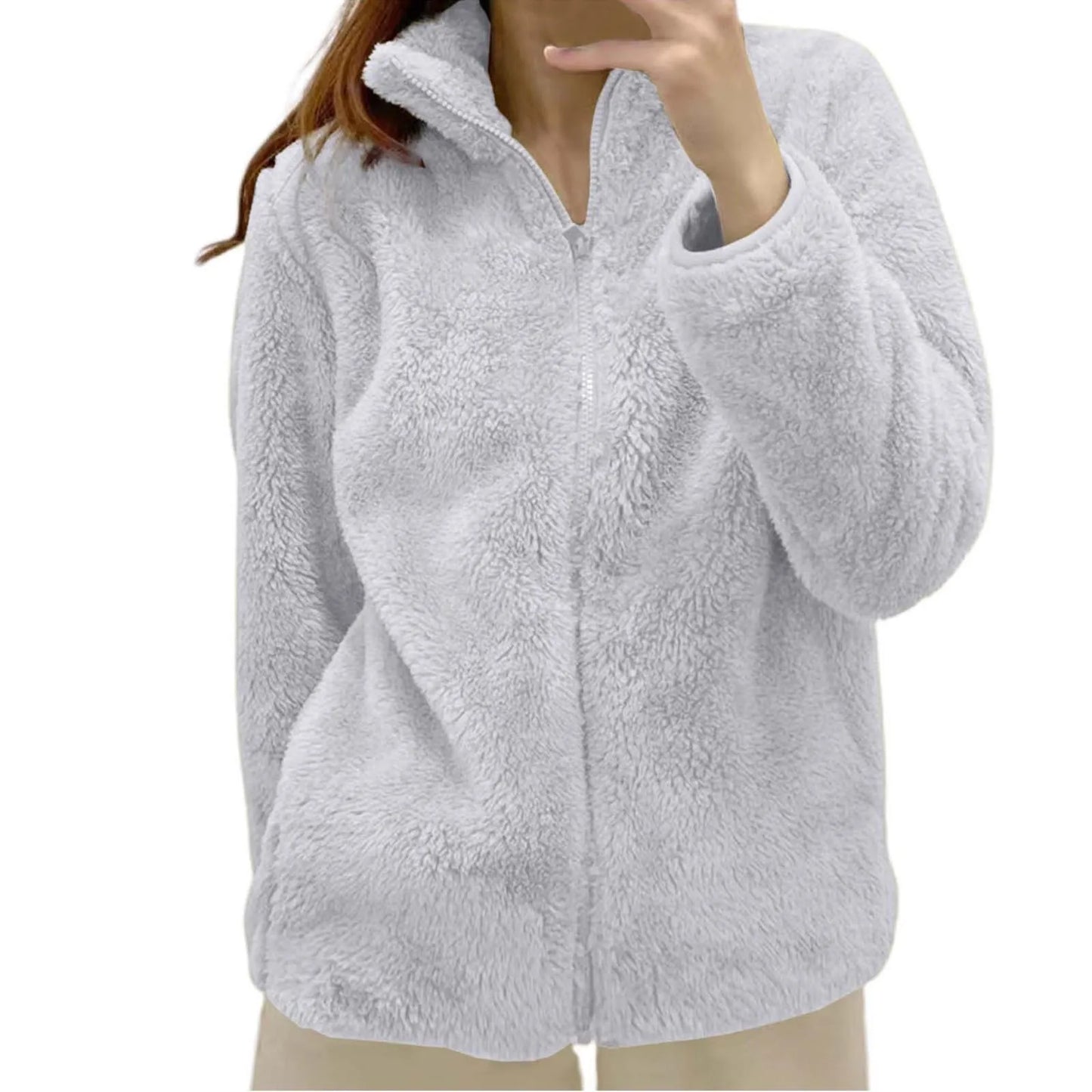 ZOMAXIUJEECN Women Zip Up Fleece Jacket With Pockets
