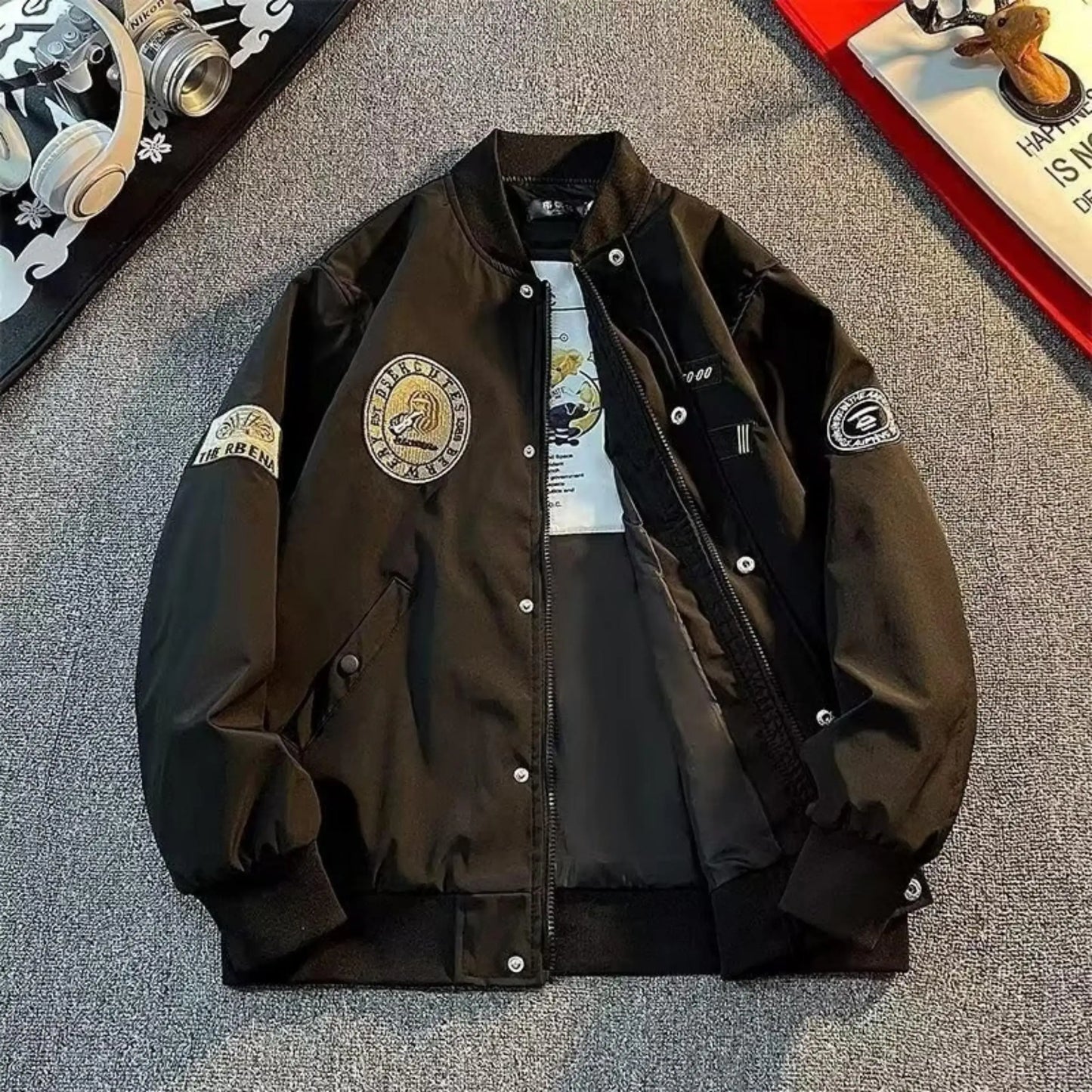 Pilot jacket, men's spring and autumn coat, men's American baseball jacket, functional style, ins trendy clothing, autumn wear