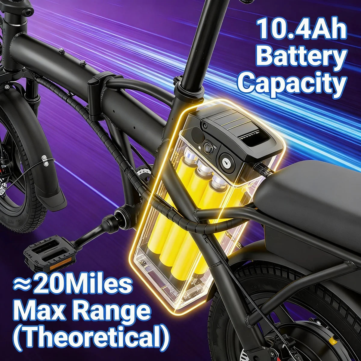 HEZZO T5 Lightweight Folding Electric Bike for Adults 48V 350W 20MPH 18-22 Miles Range 14Inch Disc Brake Commuter E-bike
