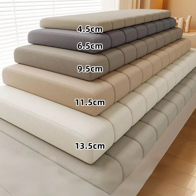 Customized Teddy Waterproof Fabric Sofa cushion Bay Window Pad bed head cushions 50DHigh-Density Sponge Cushion Non-Slip Cushion