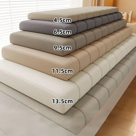 Customized Teddy Waterproof Fabric Sofa cushion Bay Window Pad bed head cushions 50DHigh-Density Sponge Cushion Non-Slip Cushion