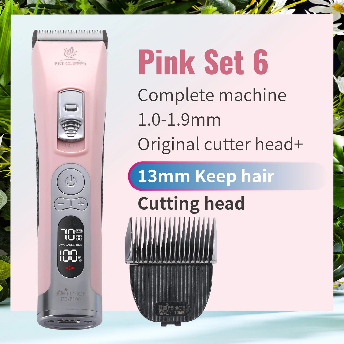 Electrical Pet Clipper Cordless Dog Grooming Trimmer With USB Rechargeable
