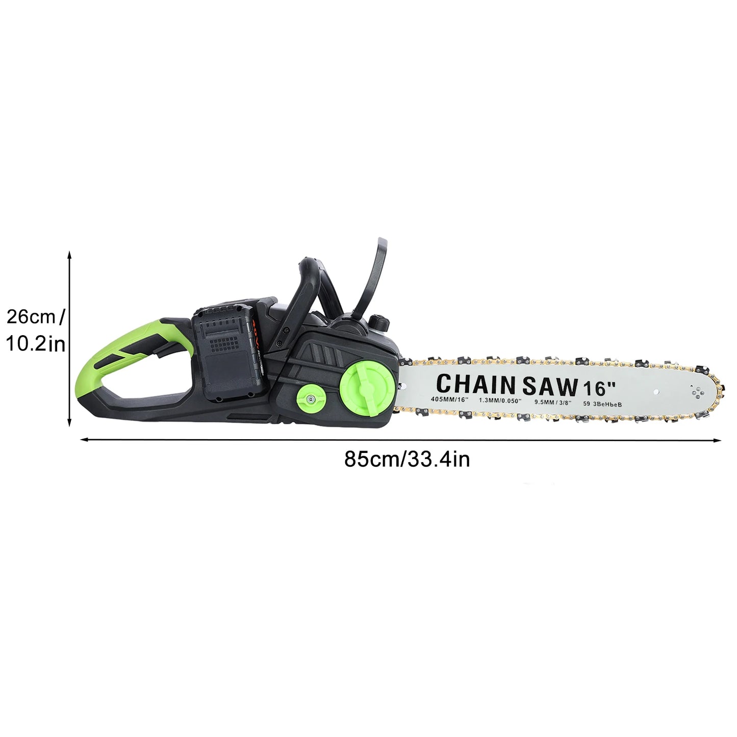 Battery Powered Chainsaw with 2 x 4Ah Batteries, Auto-Lubrication Chain Saw for Tree Felling, Pruning, Logging and Firewood
