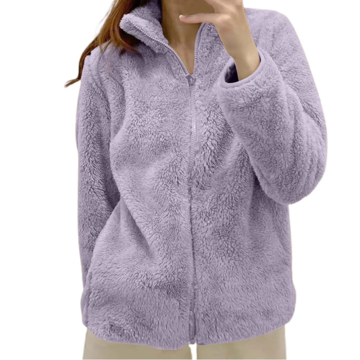 ZOMAXIUJEECN Women Zip Up Fleece Jacket With Pockets