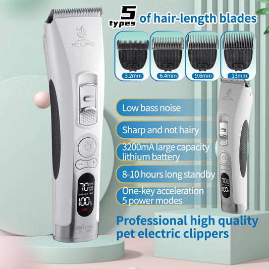 Electrical Pet Clipper Cordless Dog Grooming Trimmer With USB Rechargeable