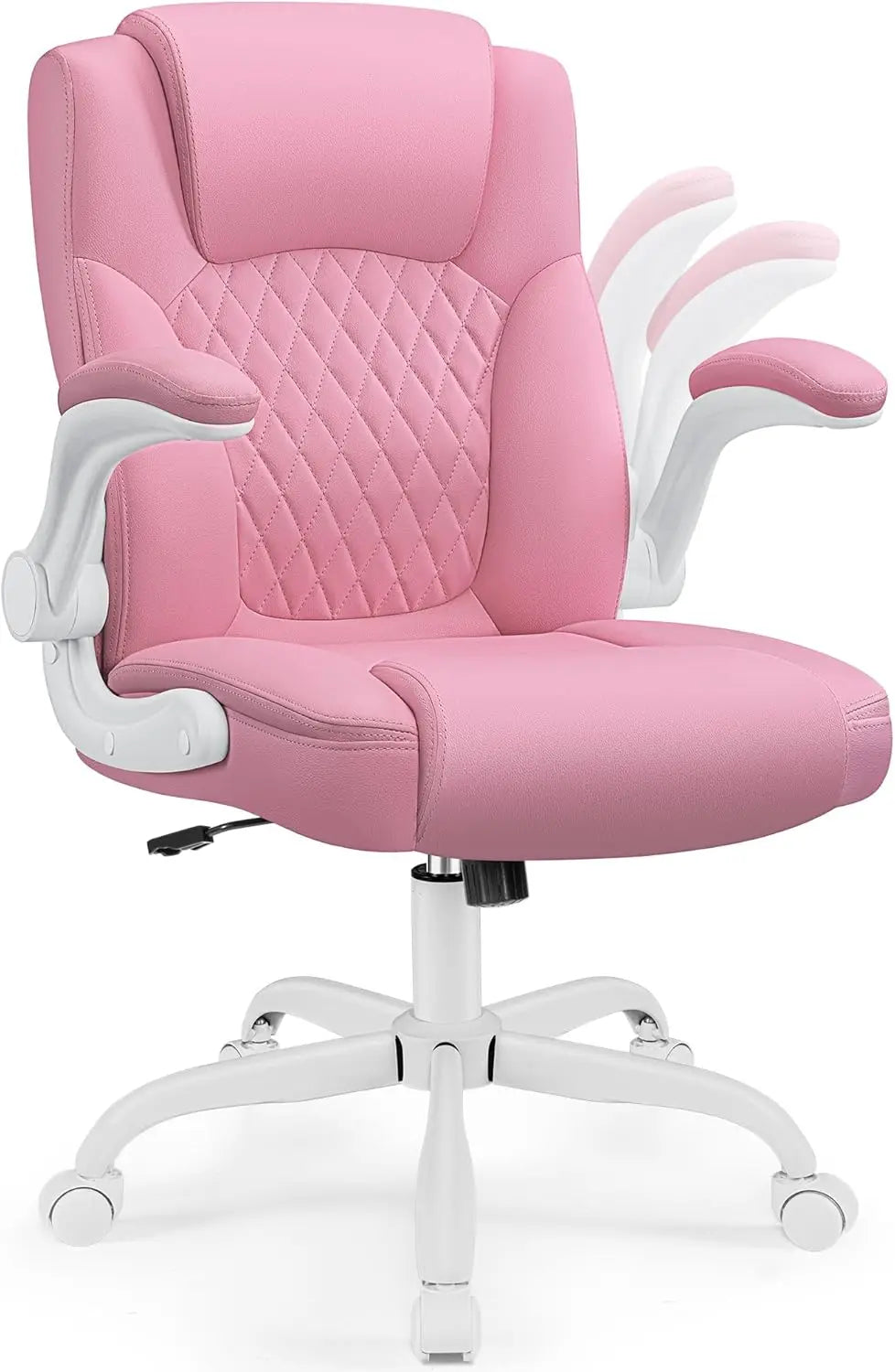 Leather Office Chair, PU Home Computer Desk Chairs with Ergonomic Back Support, 360°Swivel Free, Small Gaming Chair