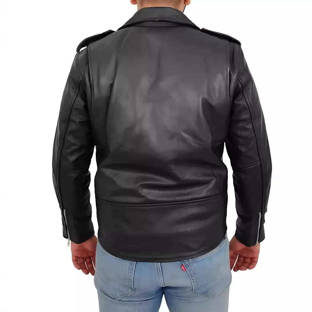 Hot Sale Of The Season New Men's Biker Leather Jacket Red Outerwear Punk Style Spring Autumn European Size PU Leather Straigh...