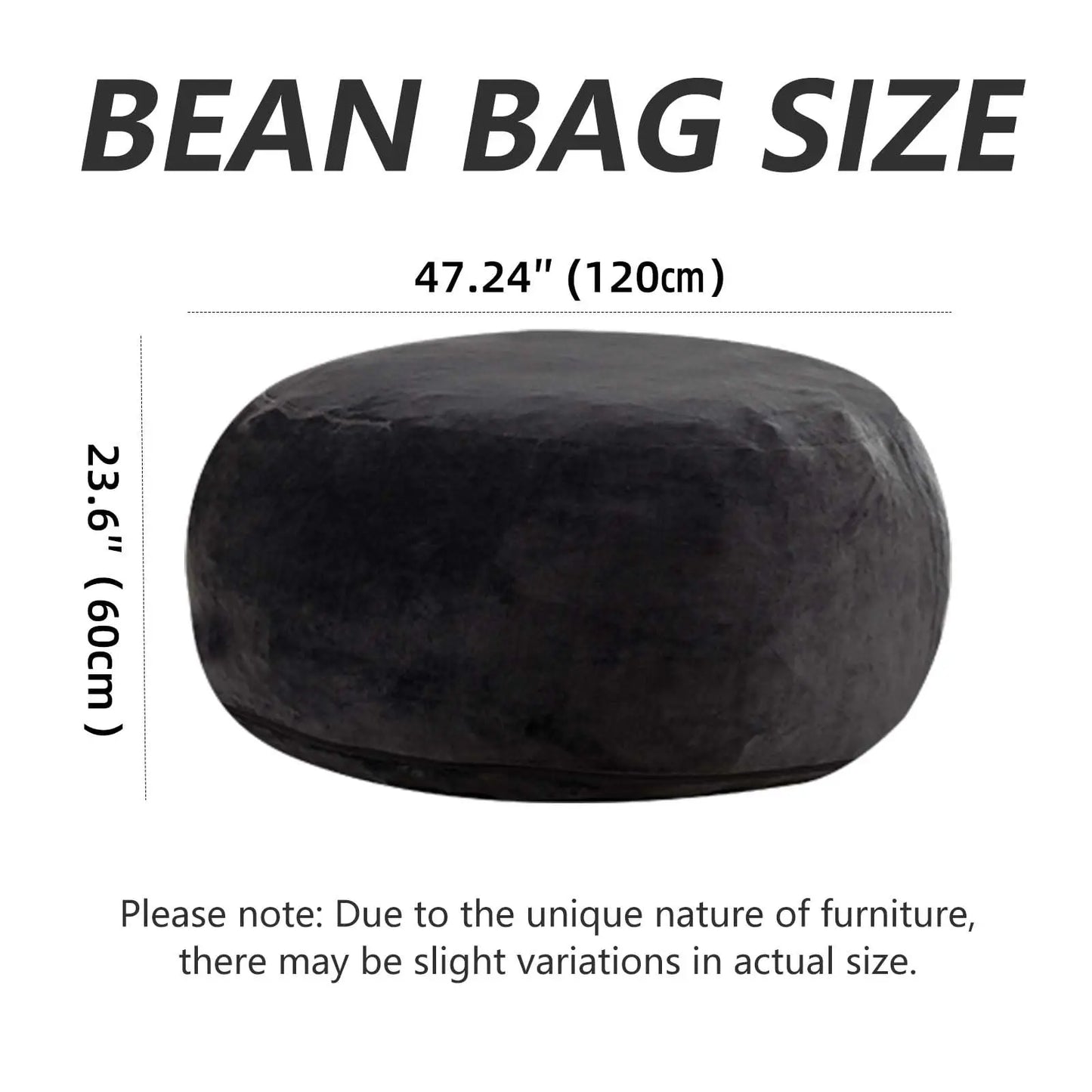 Bean Bag Chair - 5' Giant Memory Foam Lounge Chair with Soft Microfiber Cover – Cozy Furniture for Living Room, Dorm, & Kids' Ro