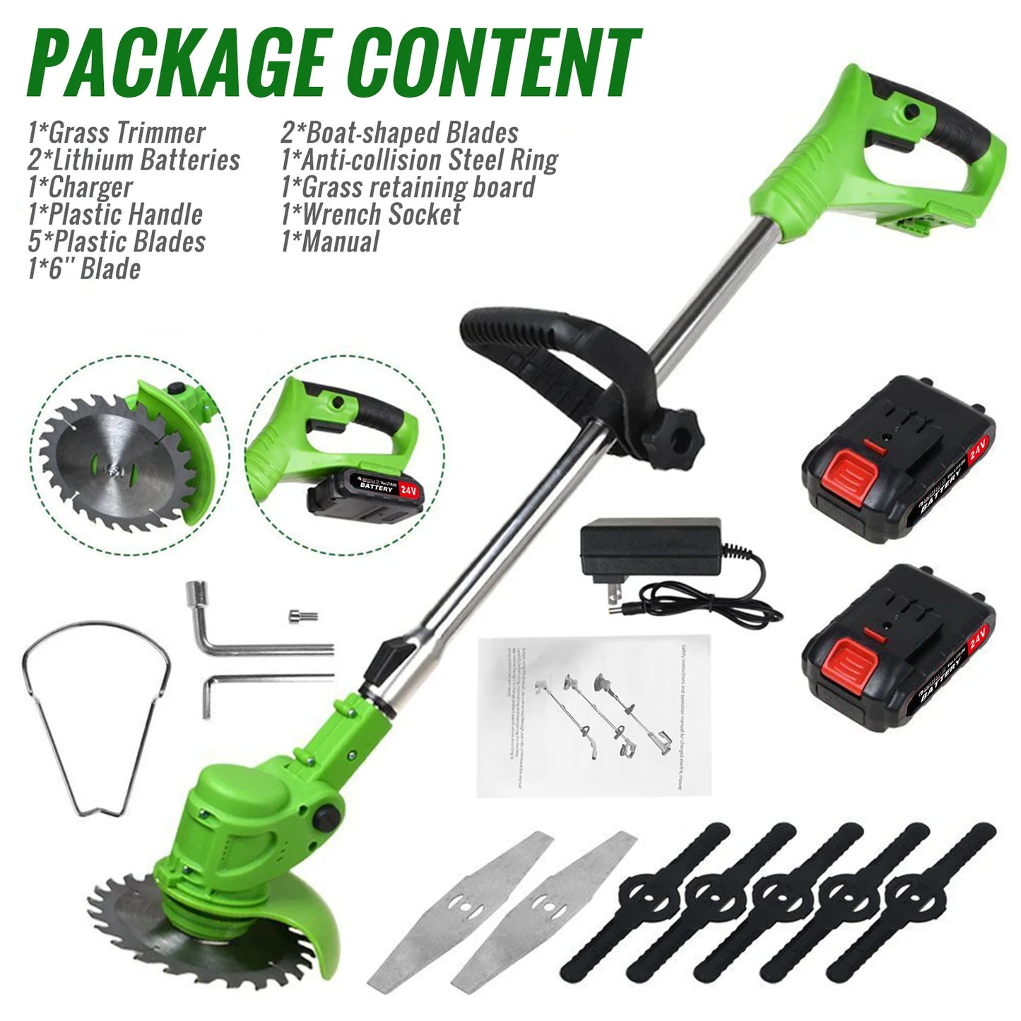 2in1 Cordless Weed Trimmer For Yard And Garden Pro