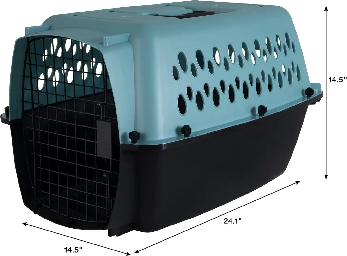 Portable Pet Crate for Small Dogs 10-20 lbs, Airline-Friendly Carrier with Durable Plastic Shell, Light Blue