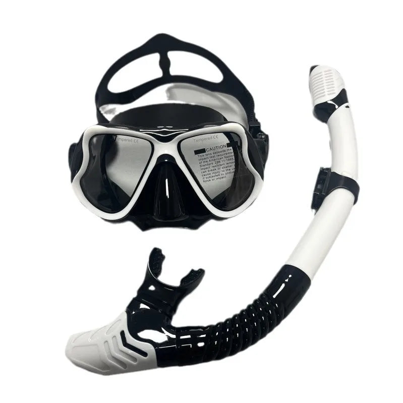 Professional Swimming Waterproof Soft Silicone Glasses Anti-Fog Plating Goggles Full Dry Breathing Tube Diving Mask