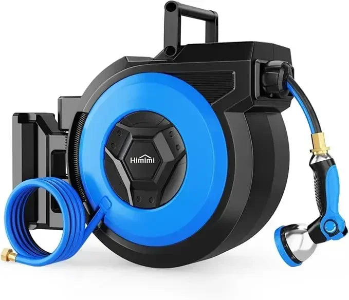 Hot-sellingRetractable Garden Hose Reel, 5/8" x 90FT Automatic Retractable Water Hose Reel Wall Mount, with 10- Function Sprayer