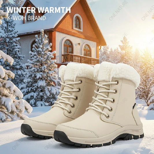 Women Snow Boots With Warm Faux Fur Lining Slip Resistant