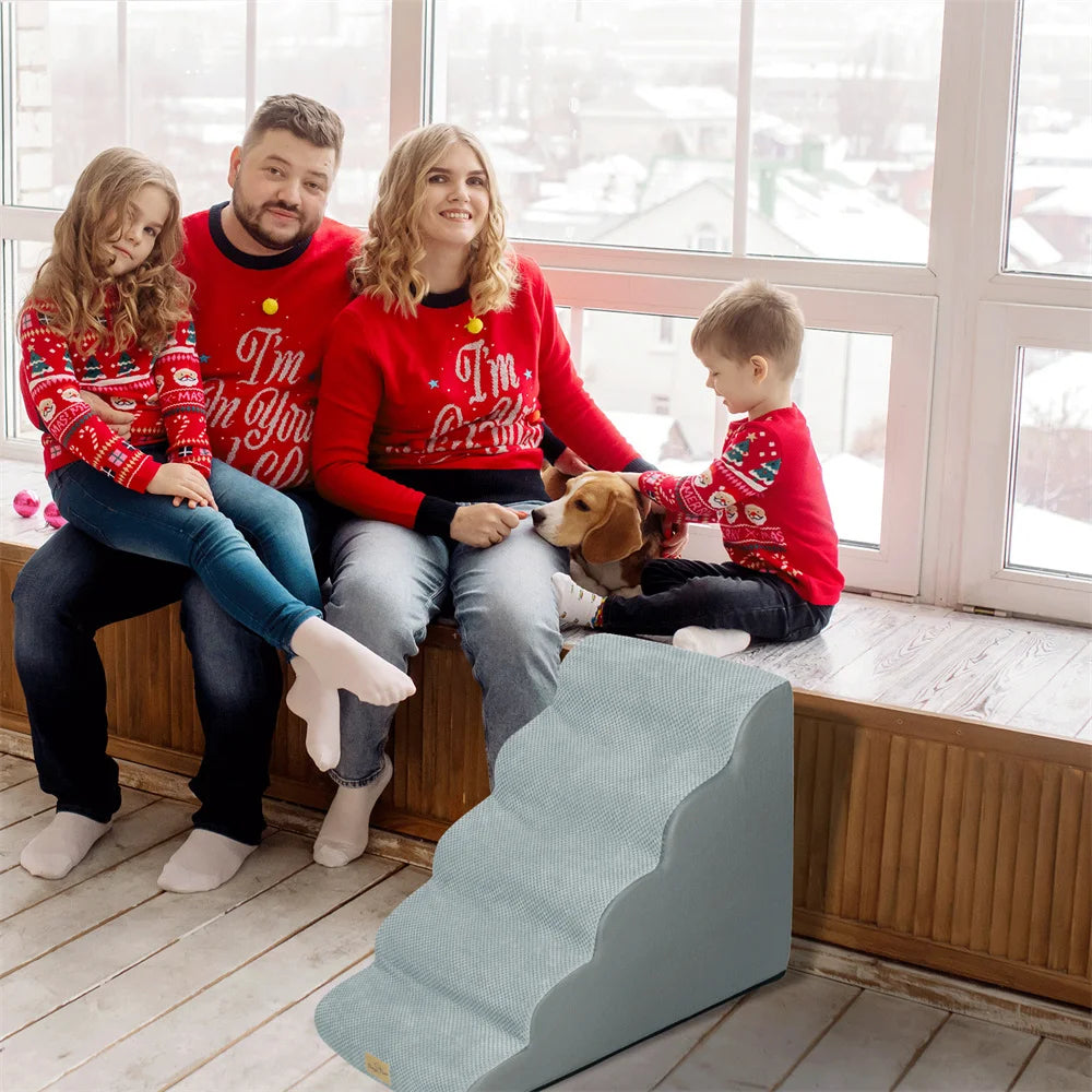 NONEDog 5-Step Dog Ramp Stairs for Beds and Sofas Support
