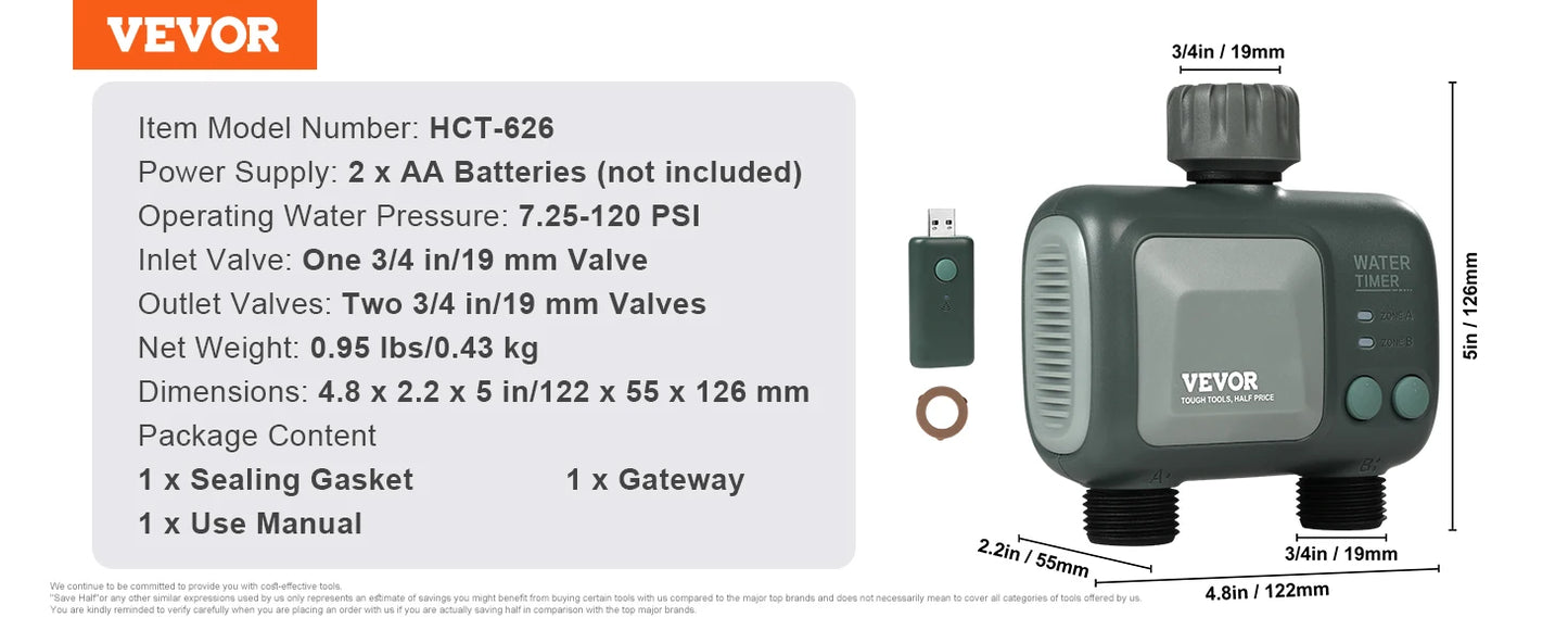 SucceBuy WiFi Sprinkler Timer With App And Voice Control