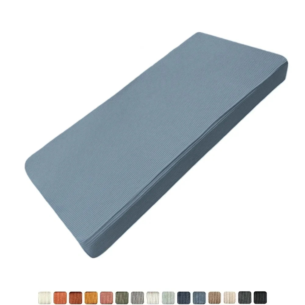Custom Corduroy Bench Cushion Bay Window Pad Long Mattress Sofa Chair Seat Pillow Decorative Indoor Outdoor Garden Patio Seating