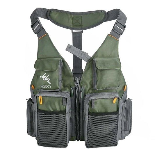 Fishing Vest Breathable Fishing Travel Mesh Vest with Zipper Pockets Summer Work Vest for Outdoor Running Travel Hiking