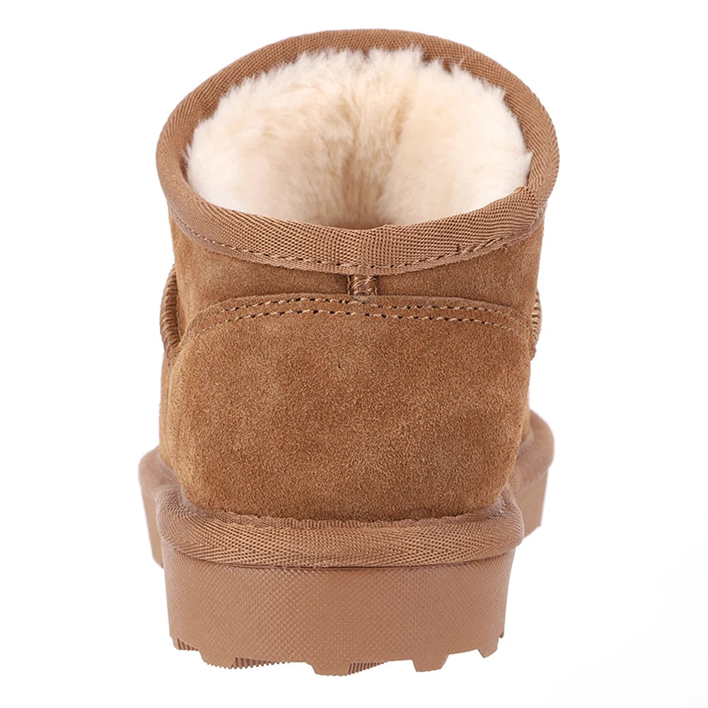Shunmaii Women Snow Boots Waterproof Slip-On With Faux Fur Lining
