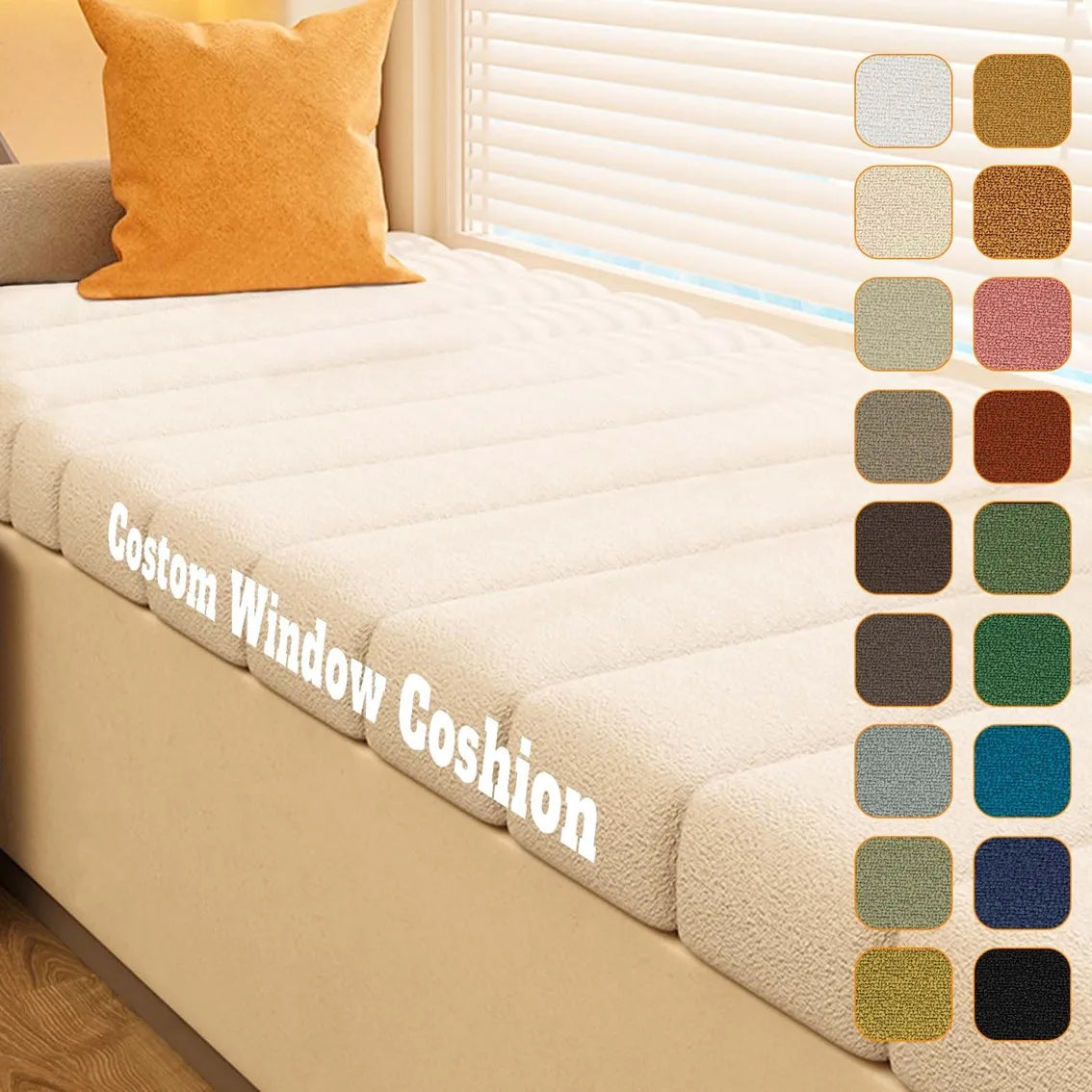 Customized Teddy Waterproof Fabric Sofa cushion Bay Window Pad bed head cushions 50DHigh-Density Sponge Cushion Non-Slip Cushion