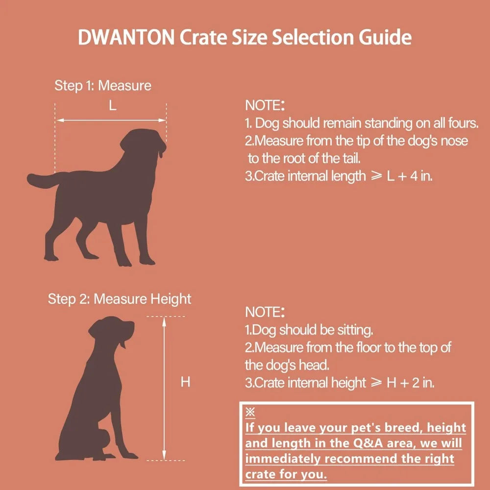 Dog Crate Furniture with Cushion, Wooden Kennel Table with Double Doors, Indoor Dog House, Extra Large Size, 43.3" L, Dark Gray