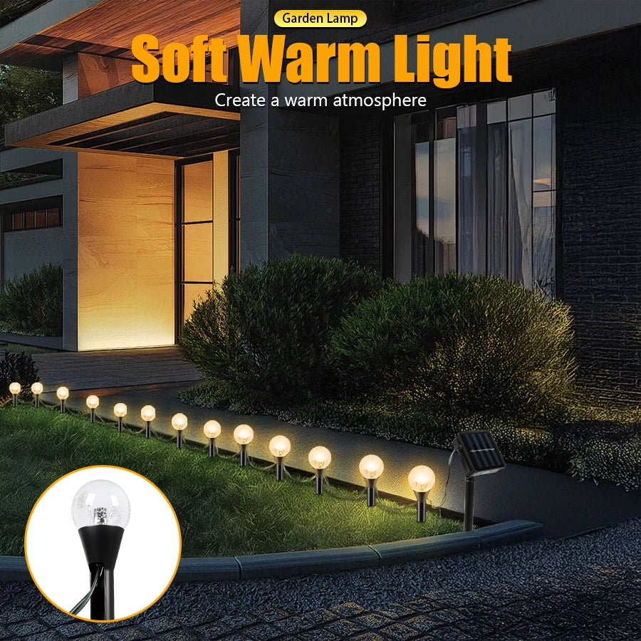 20 in 1 LED Solar String Light 8 Modes Waterproof Garden and Courtyard Lighting for Festive Parties Weddings and Decorative Lamp