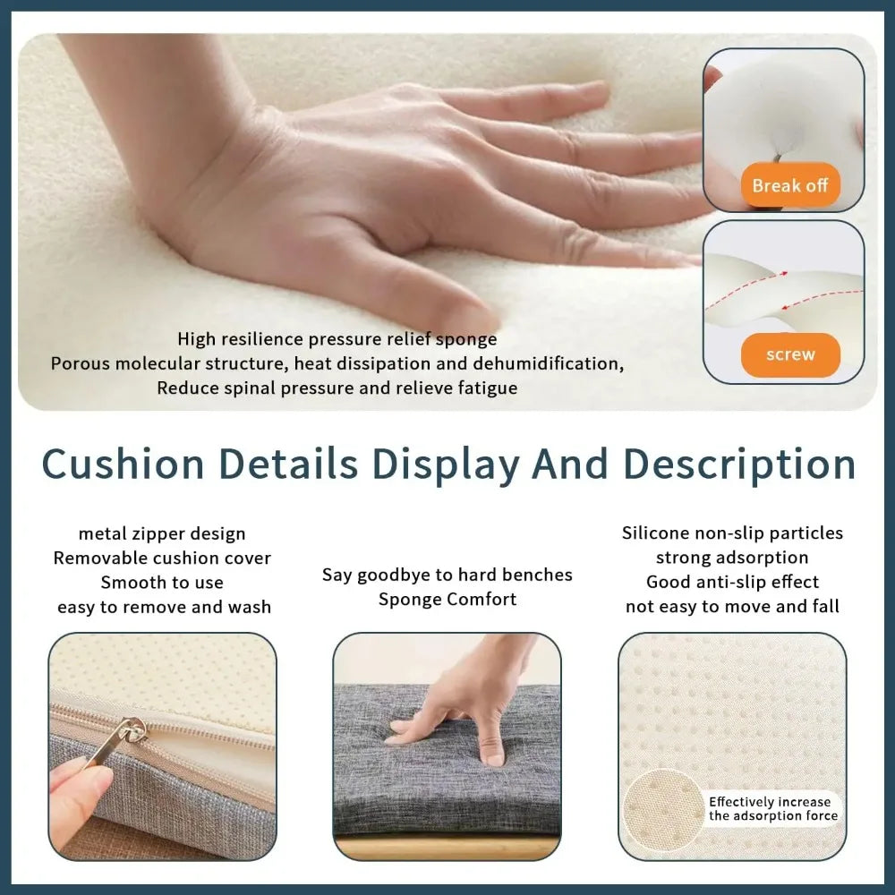 Custom Corduroy Bench Cushion Bay Window Pad Long Mattress Sofa Chair Seat Pillow Decorative Indoor Outdoor Garden Patio Seating