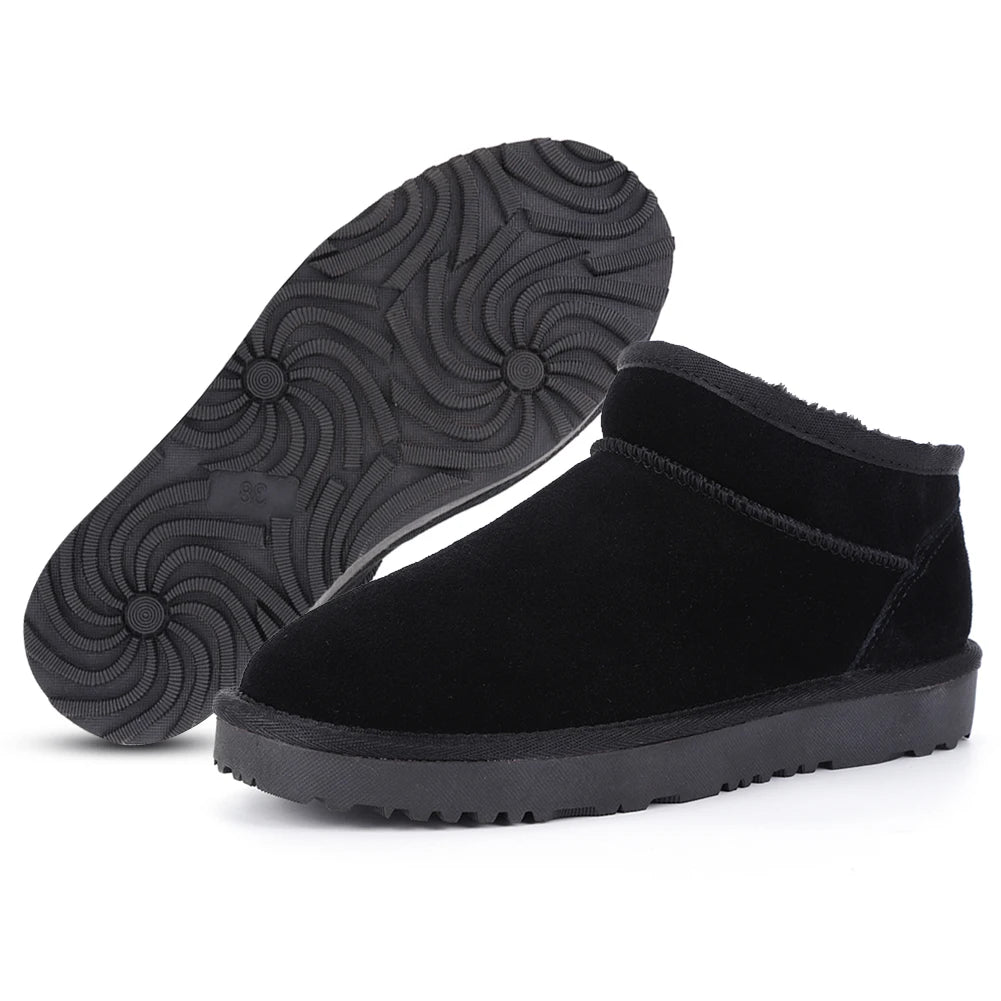 Shunmaii Women Snow Boots Waterproof Slip-On With Faux Fur Lining