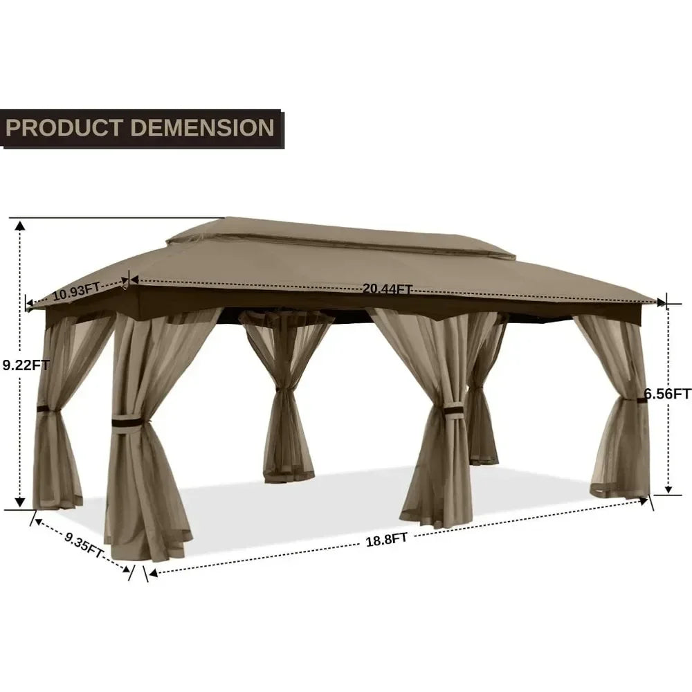 BestsellerBestseller10x20 Outdoor Gazebo - Patio Gazebo with Mosquito Netting, Outdoor Canopies for Shade and Rain for Lawn, Gar