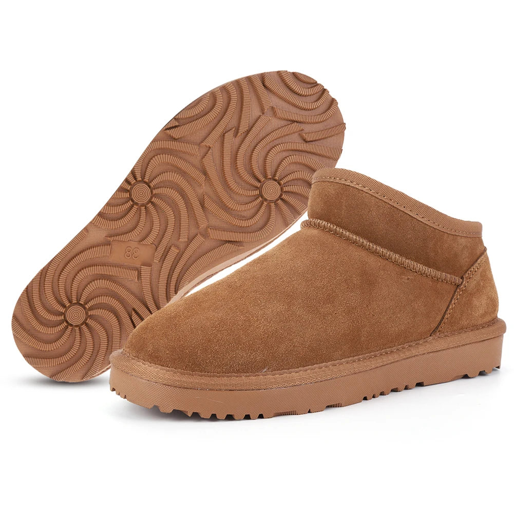 Shunmaii Women Snow Boots Waterproof Slip-On With Faux Fur Lining